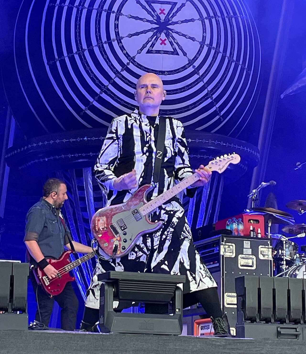 Billy Corgan of The Smashing Pumpkins on stage with guitar during the band’s 2025 tour in Germany
