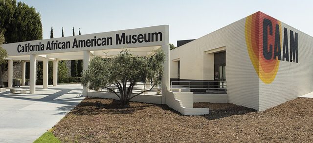 The California African American Museum in Exposition Park, one of three venues for the Hodges shows