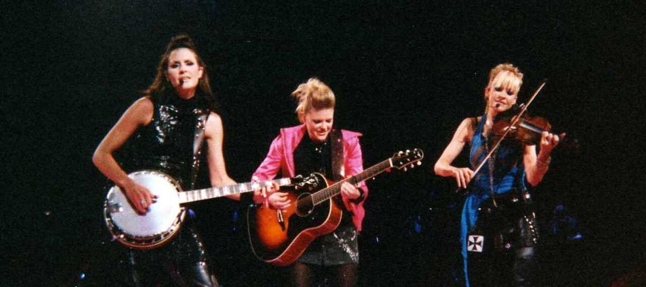The Chicks, then known as the Dixie Chicks, on stage at Madison Square Garden in 2003