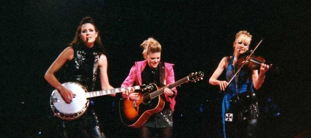 The Chicks, then known as the Dixie Chicks, on stage at Madison Square Garden in 2003